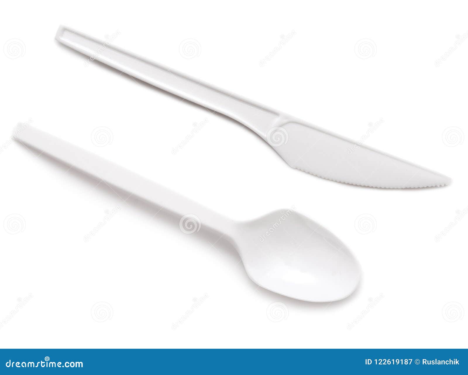 Plastic knife and spoon stock image. Image of breakfast 122619187