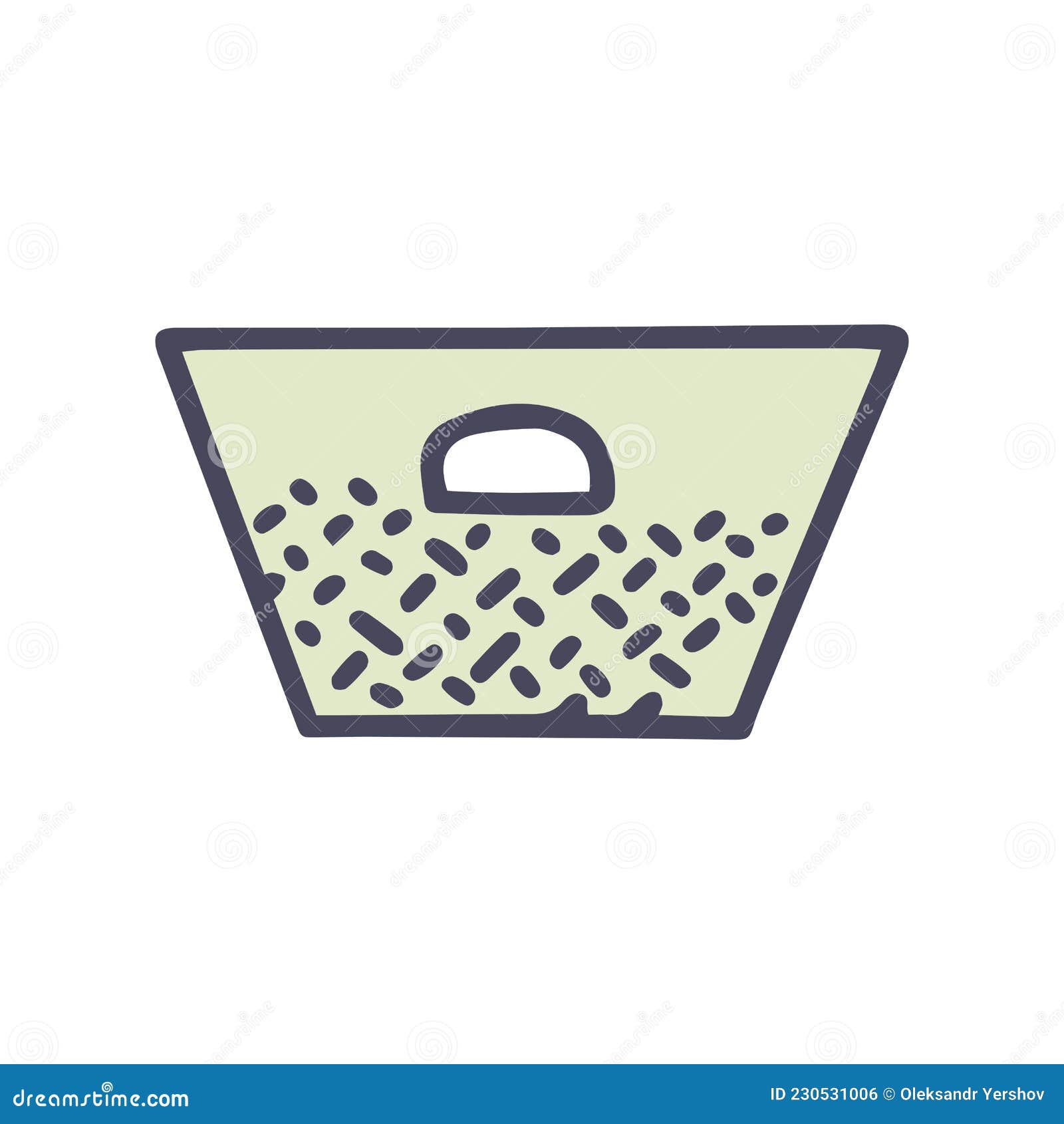 Plastic Laundry Basket Color Vector Doodle Simple Icon Stock Vector