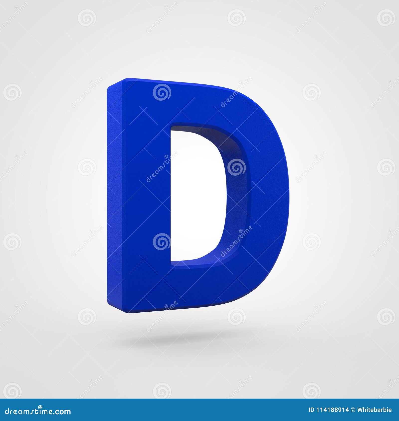 Plastic Blue Letter D Uppercase Isolated On White Background. Stock ...