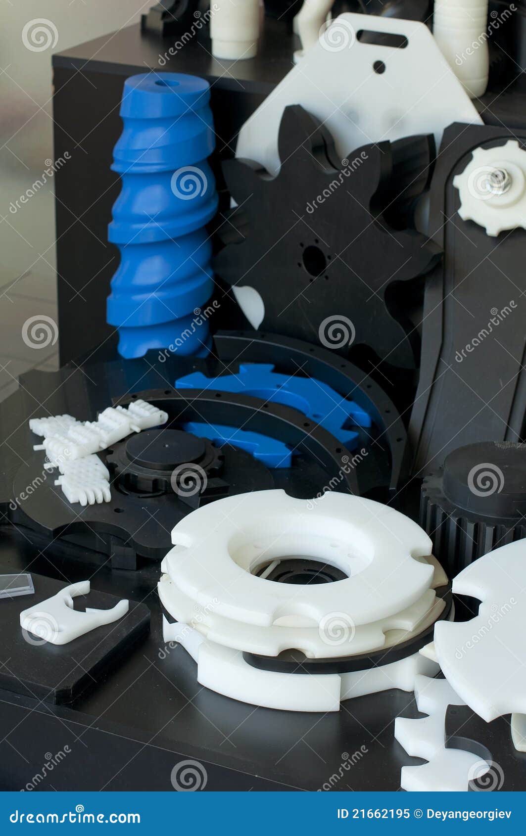 Plastic machine parts. stock image. Image of replace 21662195