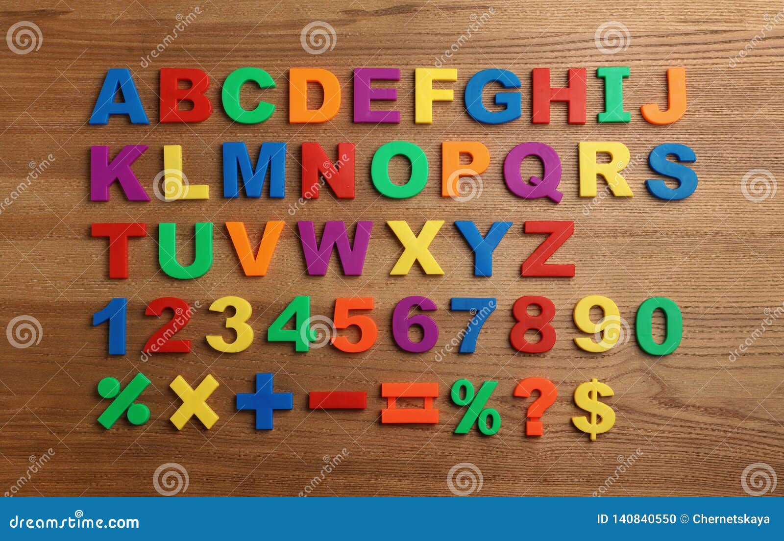 Plastic Magnetic Letters, Numbers and Math Symbols on Wooden Background  Stock Photo - Image of education, symbols: 140840550
