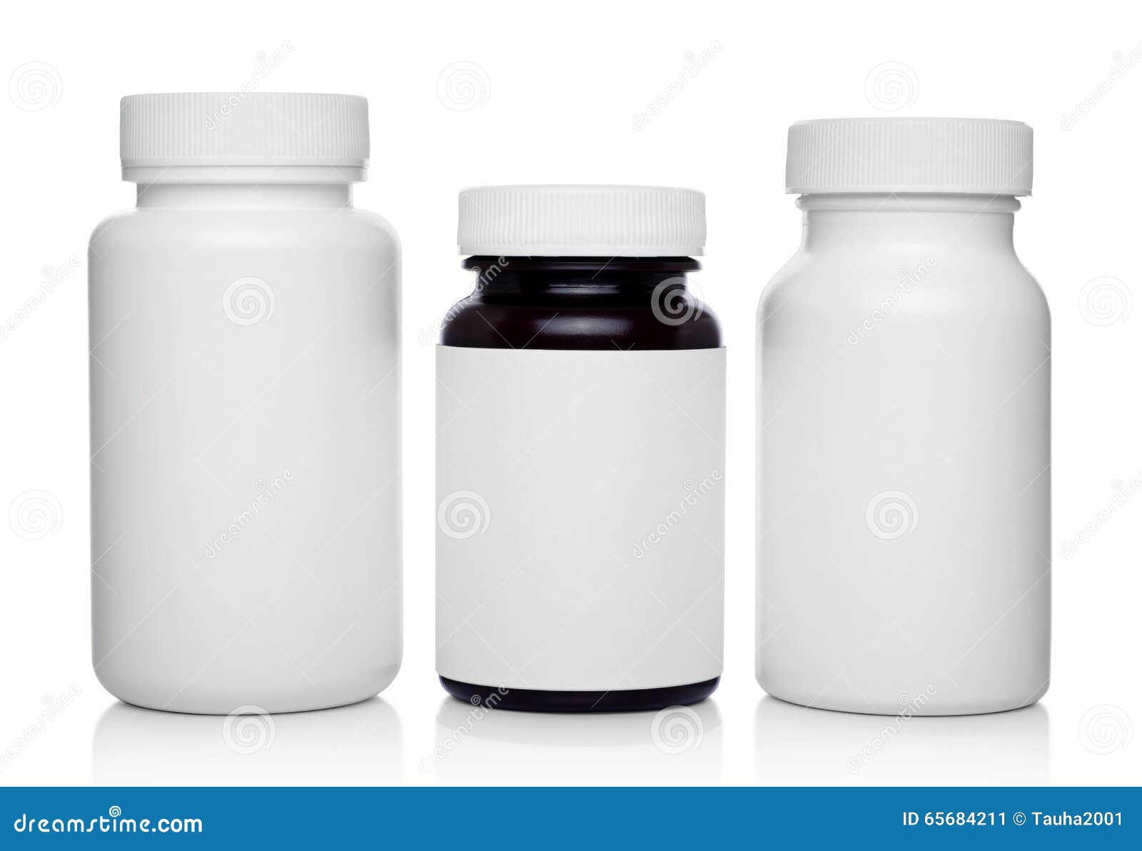 Plastic Medical Containers for Pills Isolated Stock Image Image of