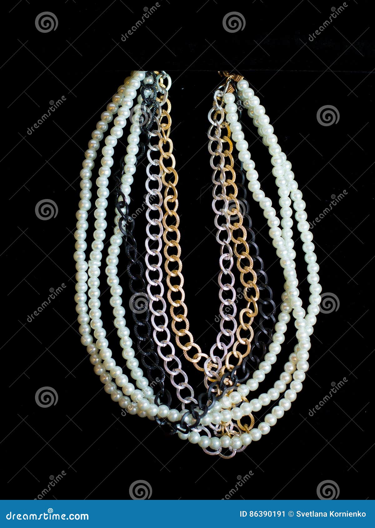 Plastic Multicolored Necklace Stock Image Image of colorful