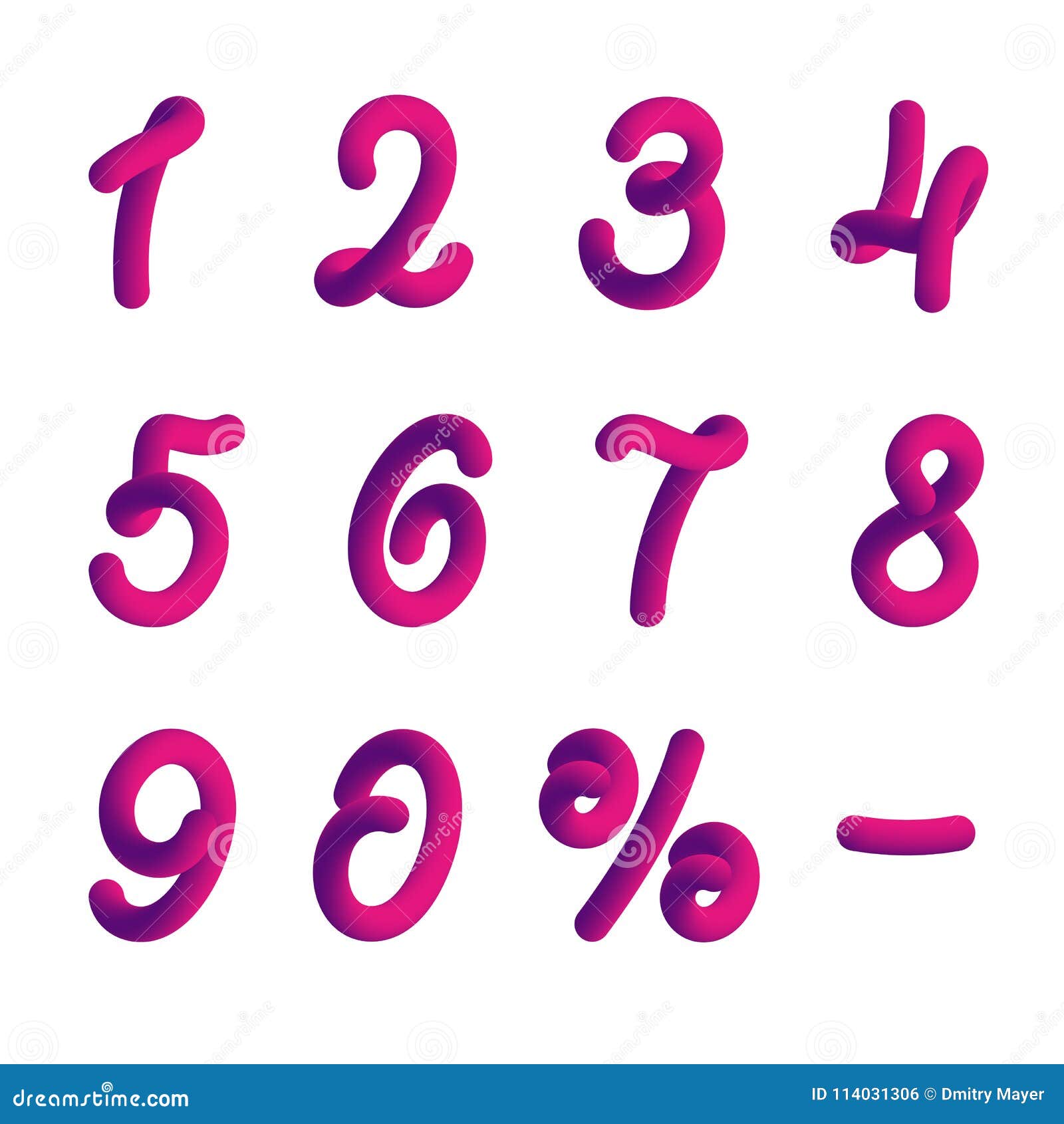 Plastic Numbers in 3d Style Stock Vector Illustration of number