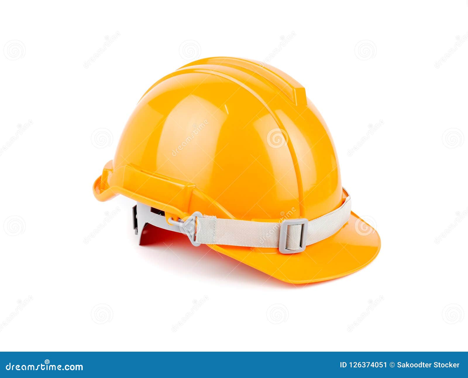 Plastic Orange Safety Helmet Or Construction Hard Hat Concept Safety Project Of Workmen As Engineer Isolated On White Background Stock Image Image Of Manufacture Business 126374051