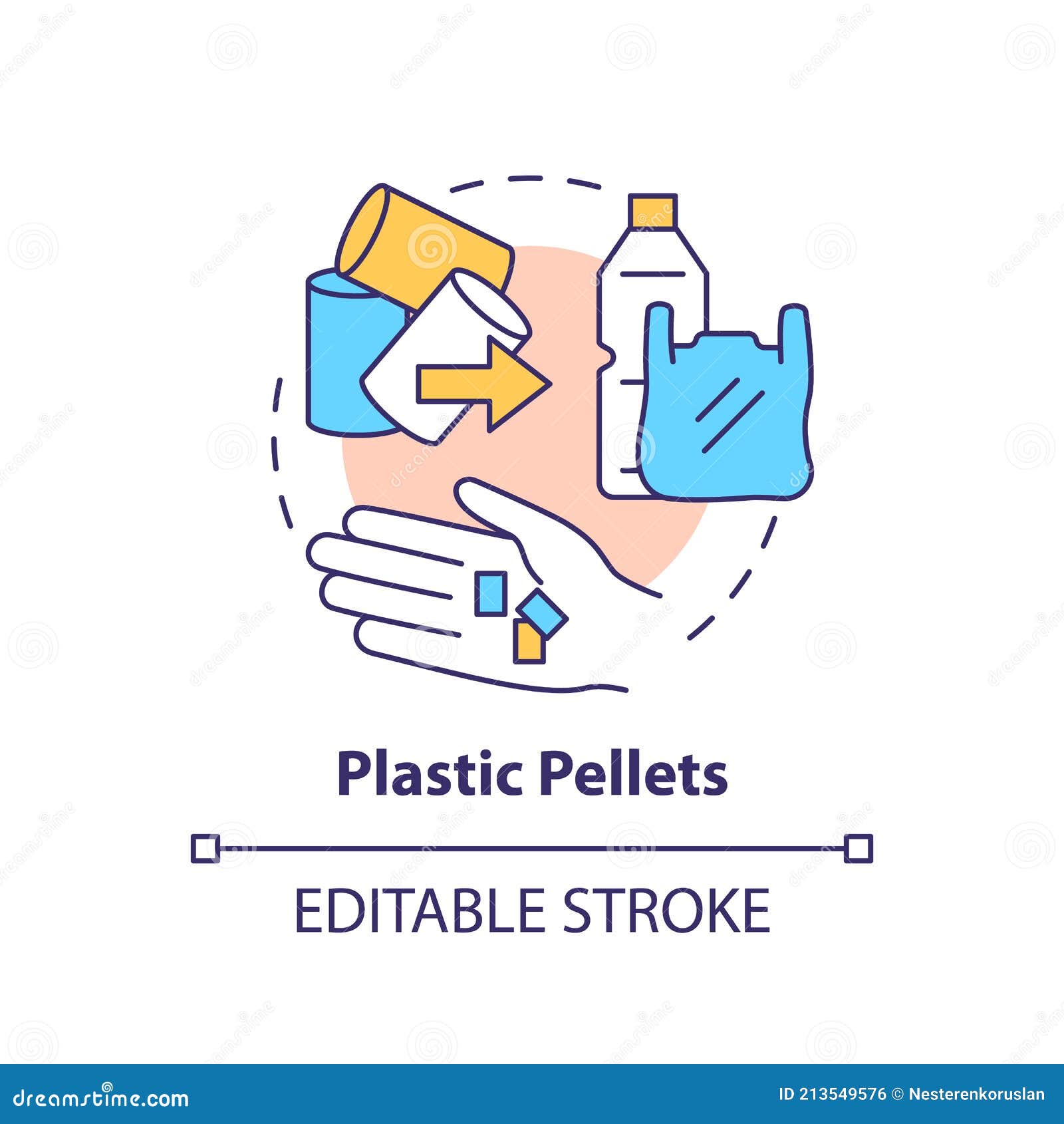 Plastic Pellets Concept Icon. Idea Thin Line Illustration