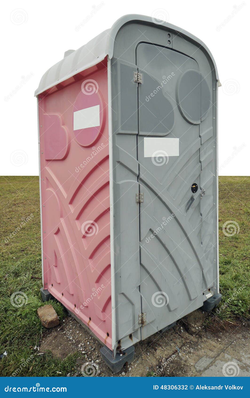 Plastic pink toilet stock photo. Image of door, green 48306332