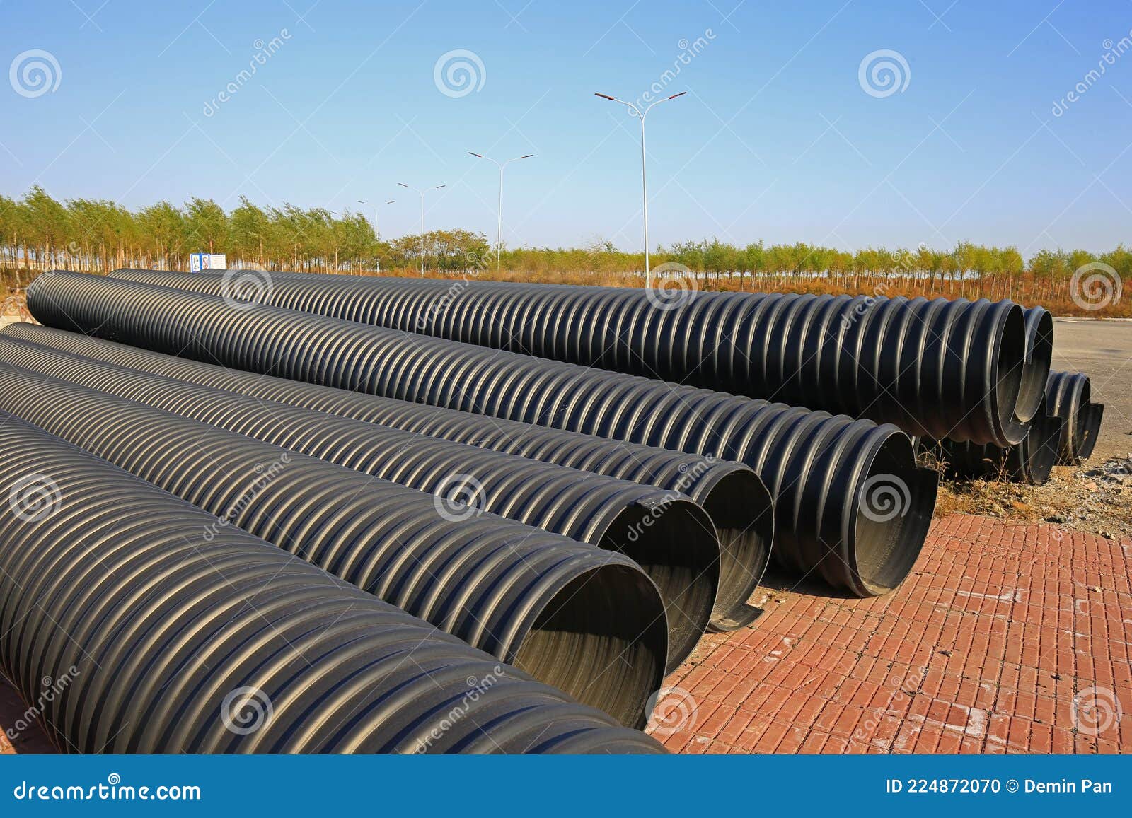 Plastic pipe stock photo. Image of stack, tube, construction 224872070