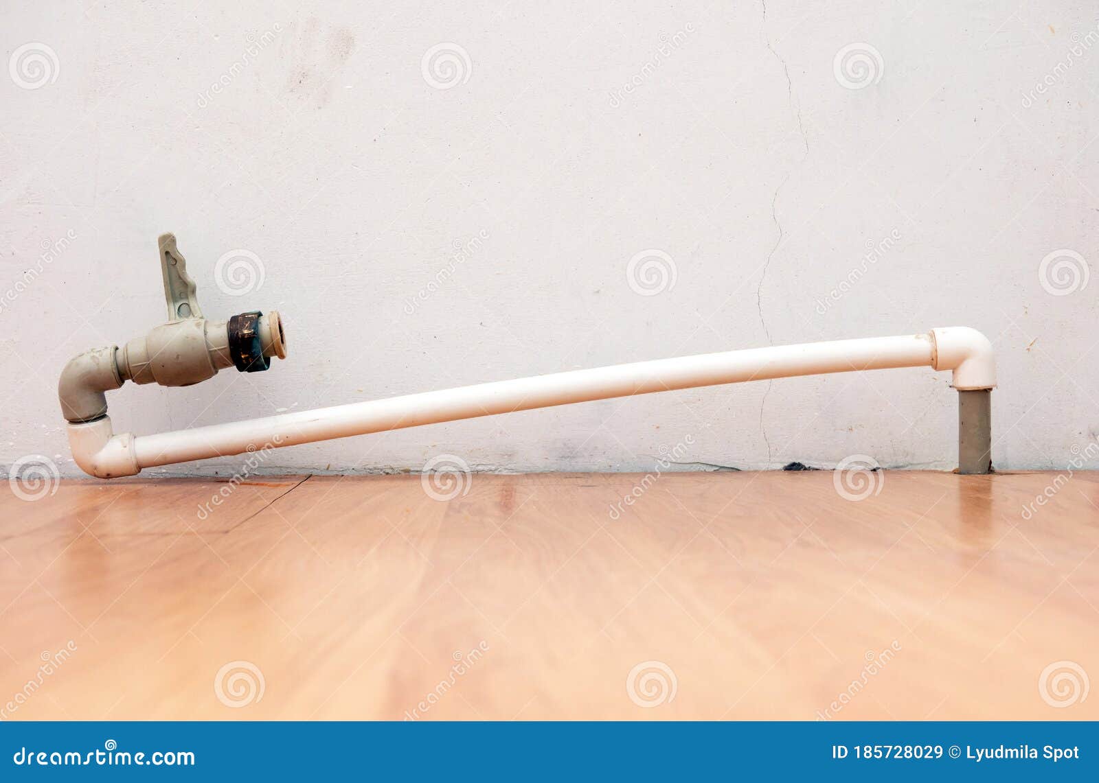 Plastic Pipe with a Tap for Connecting the Battery Stock Image Image
