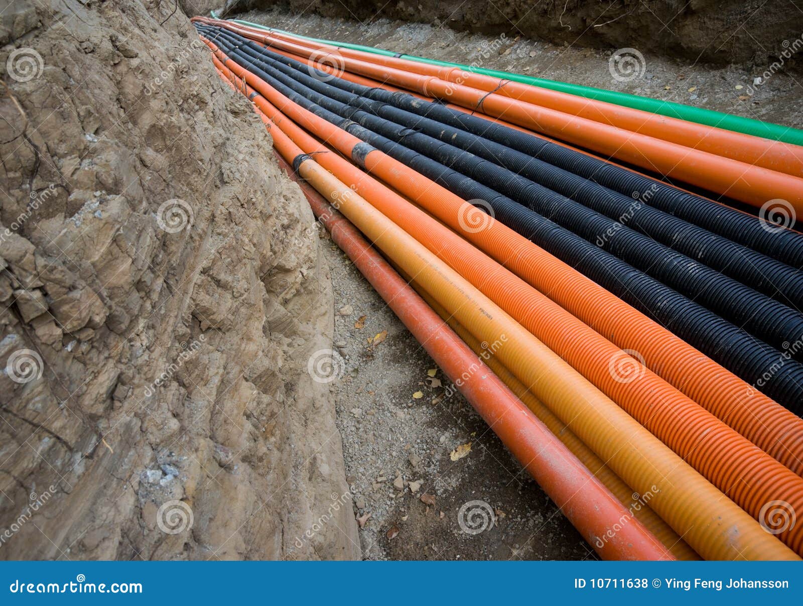Plastic pipes stock photo. Image of ditch, pipework, perspective 10711638