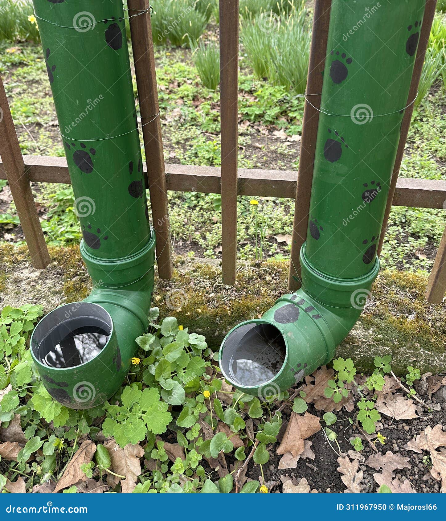 plastic pipes as animal drinker for cats and dogs