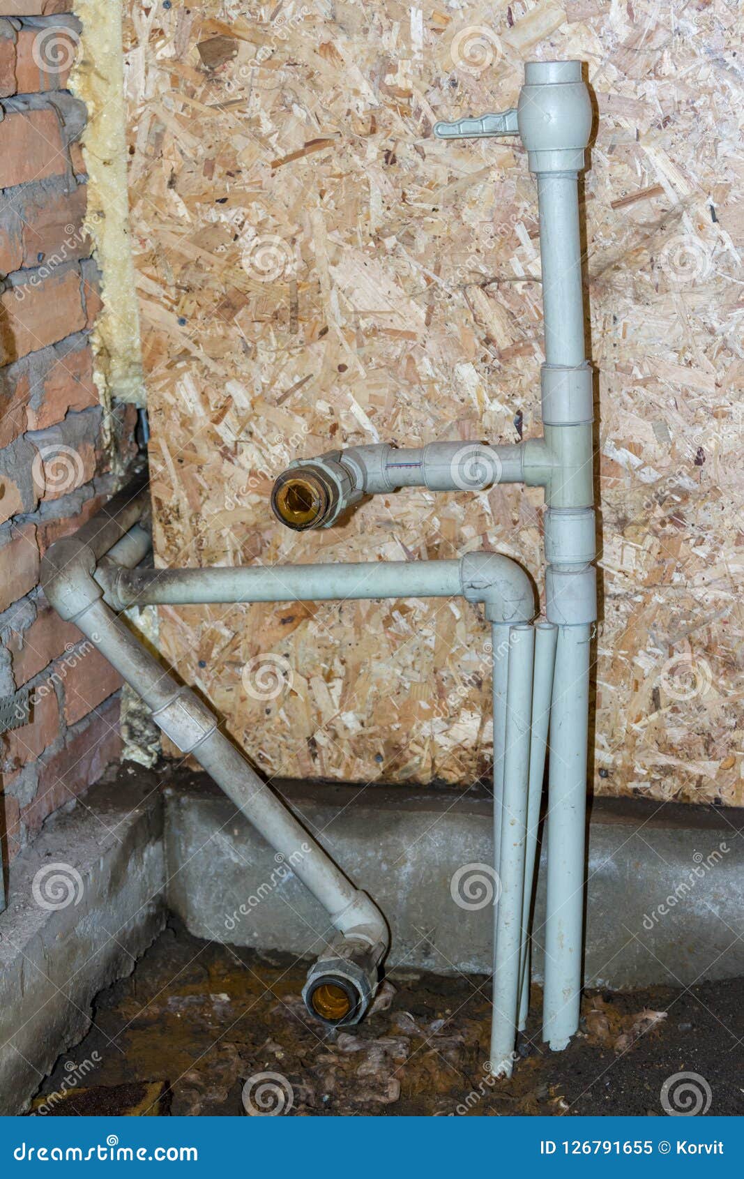 Plastic pipes for heating stock image. Image of pipeline 126791655