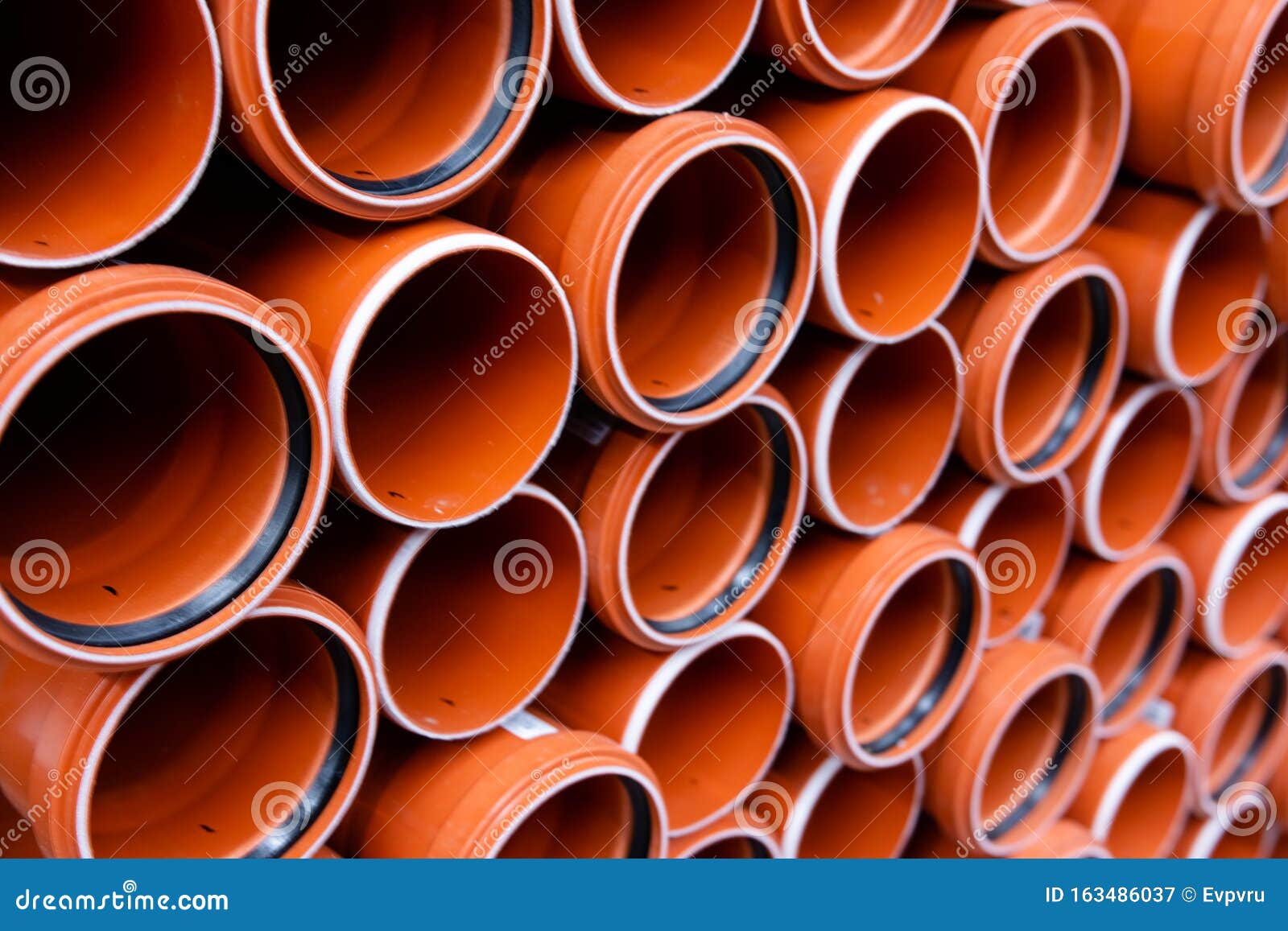Plastic Pipes for Laying Communications Stock Image Image of