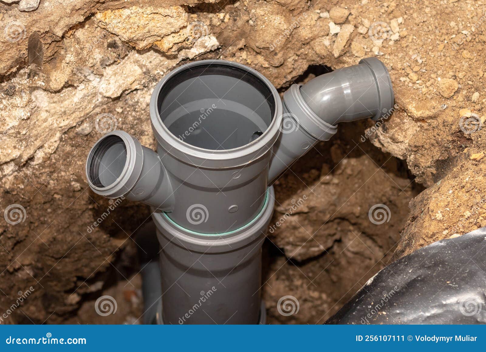 Plastic Pipes in the Process of Installation of Sewage in the Bathroom Stock Image Image of