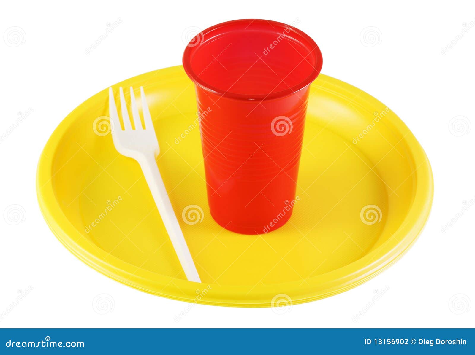 Plastic plates and glasses stock photo. Image of bright 13156902