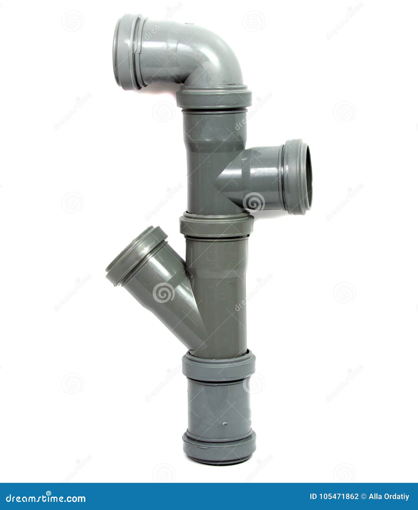 Plastic Plumbing Pipe Isolated On White Background Stock Photo Image