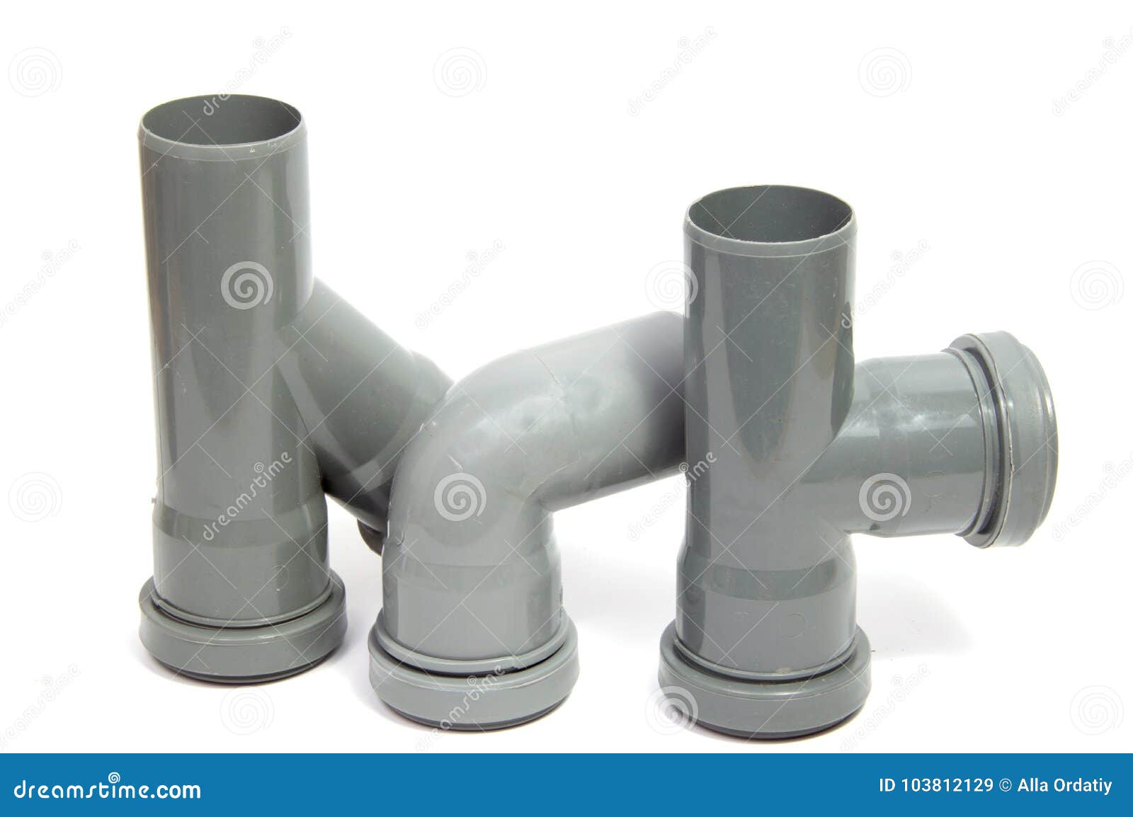 Plastic Plumbing Pipe Isolated on White Stock Image Image of twisted