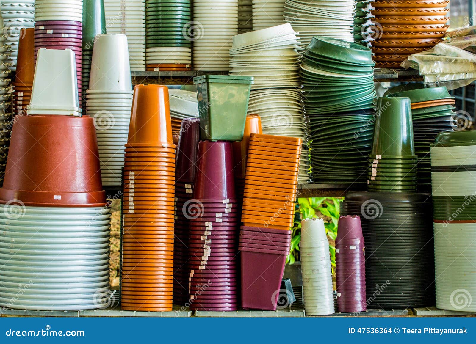 Plastic pots stock photo. Image of color, stacking, colour 47536364