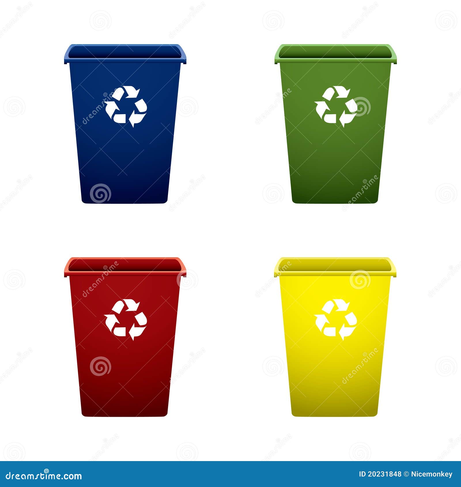 Plastic recycle trash can stock vector. Illustration of conservation