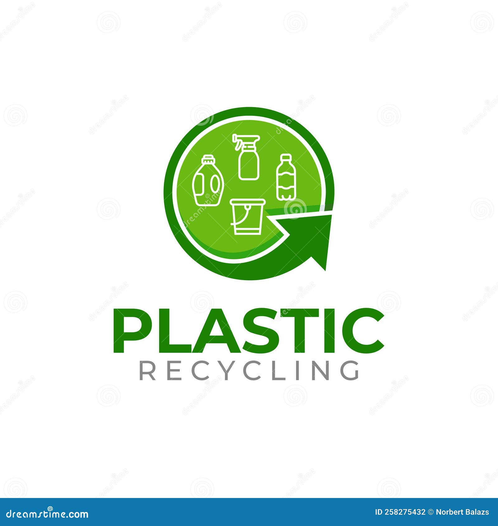 Plastic Recycling Logo Template. Waste Plastic Recycling Icon Stock Vector Illustration of