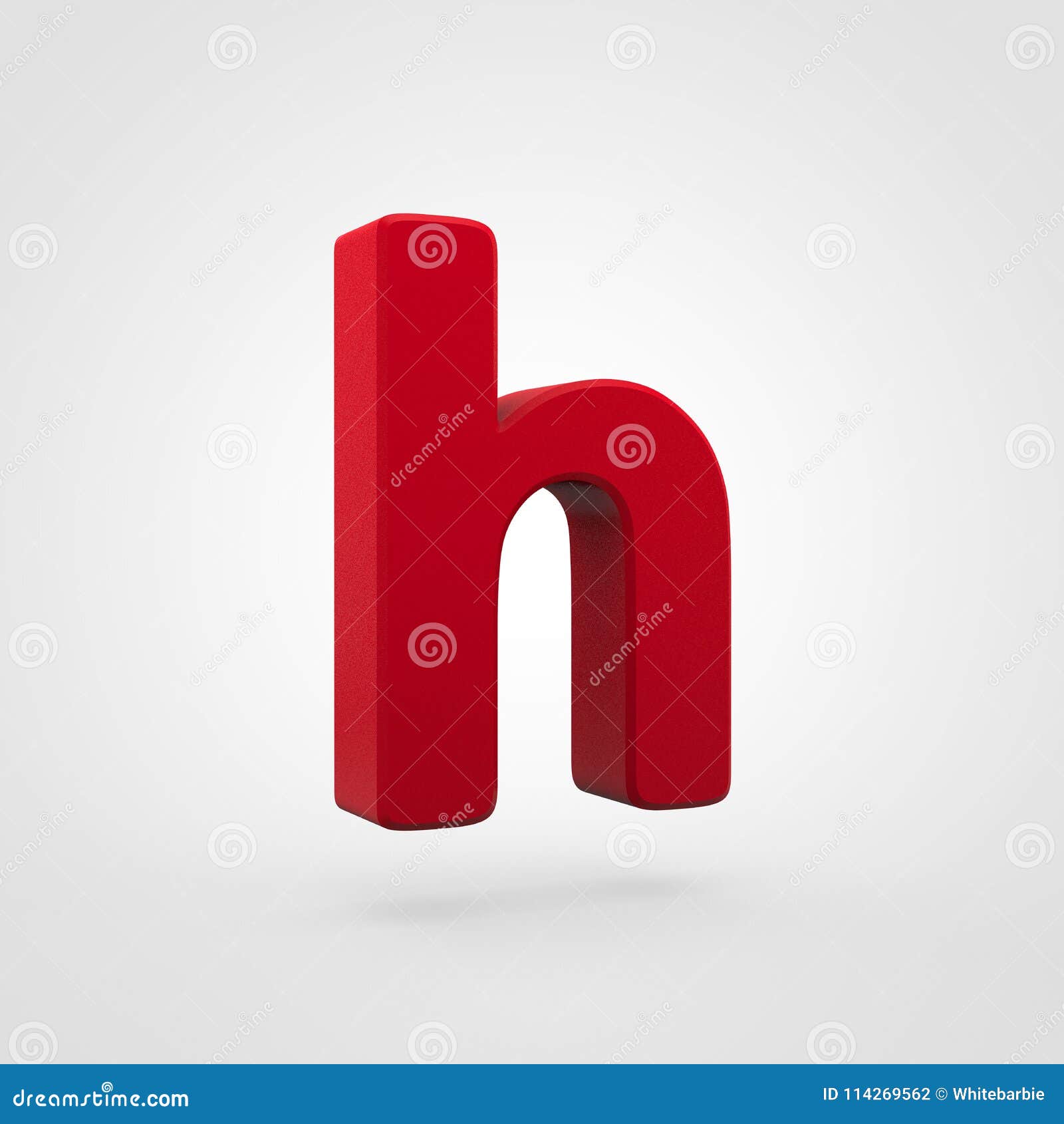 Plastic Red Letter H Lowercase Isolated On White Background. Stock ...