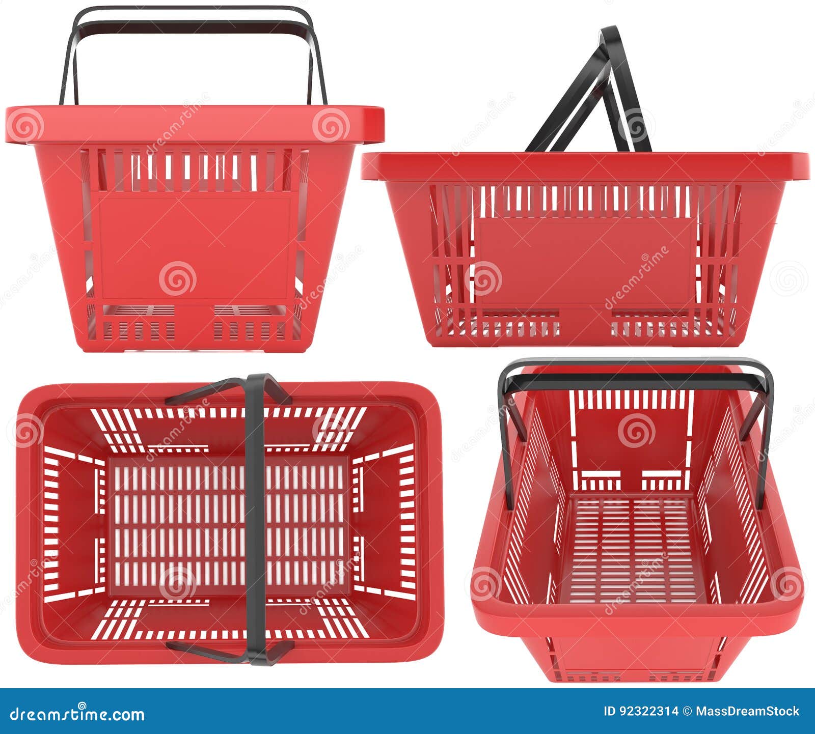 Plastic Red Shopping Basket Stock Photo Image of cart, sale 92322314