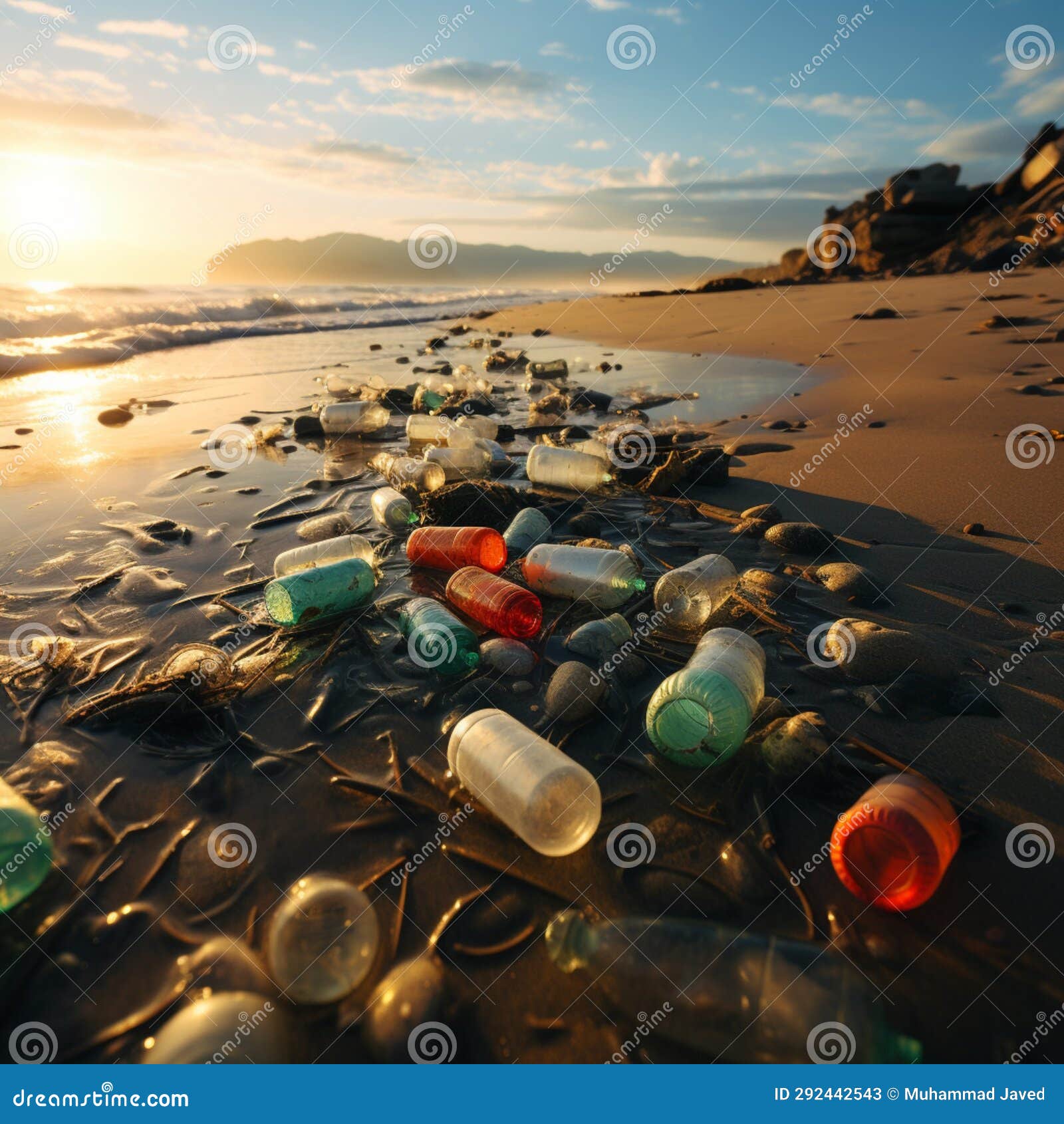 Plastic Remnants Scatter Beach, Underscoring Environmental Harm Caused