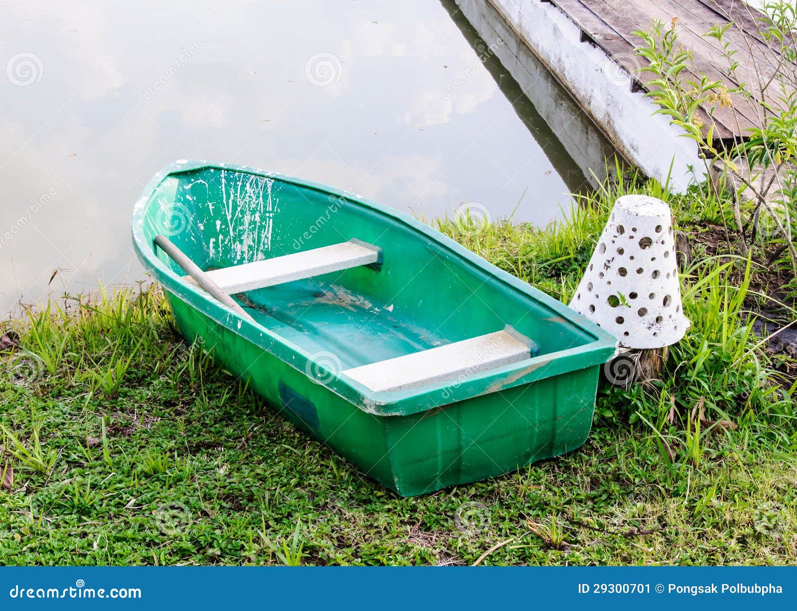 Plastic row boat stock image. Image of coast, reflection 