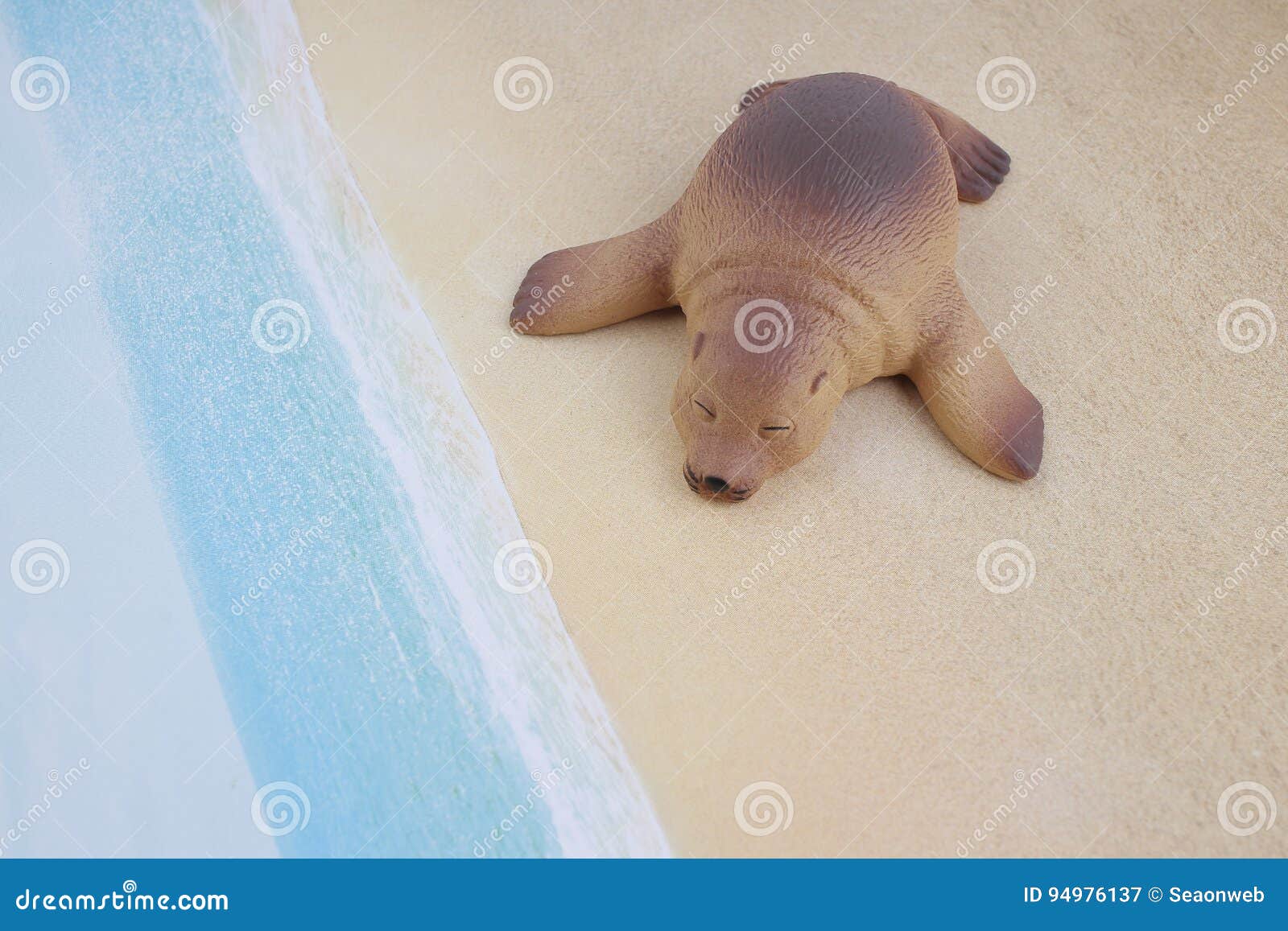 Plastic Sea Lion Toy with Figure Stock Image Image of single, isolated 94976137