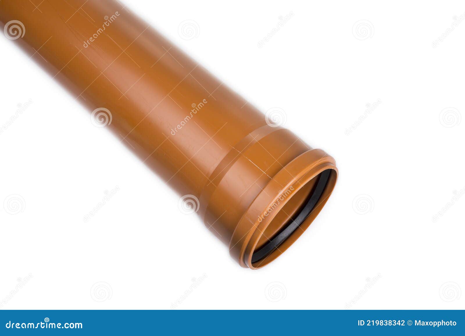Plastic Sewer Pipe on a White Background Stock Photo Image of round