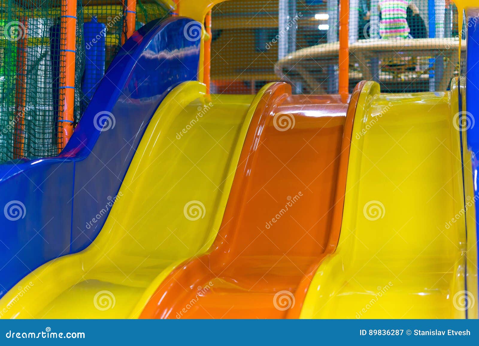 Plastic Slide for Children at the Children`s Center Stock Image Image