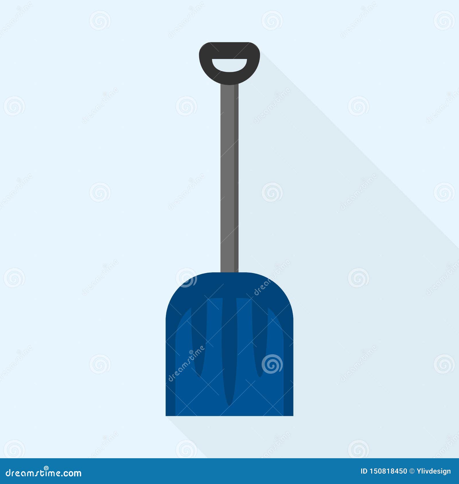 Download Plastic Snow Shovel Icon, Flat Style Stock Vector ...