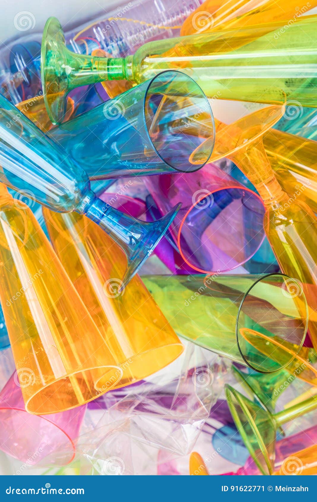 Plastic Sparkling Wine Glasses in a Litterbox Stock Image Image of