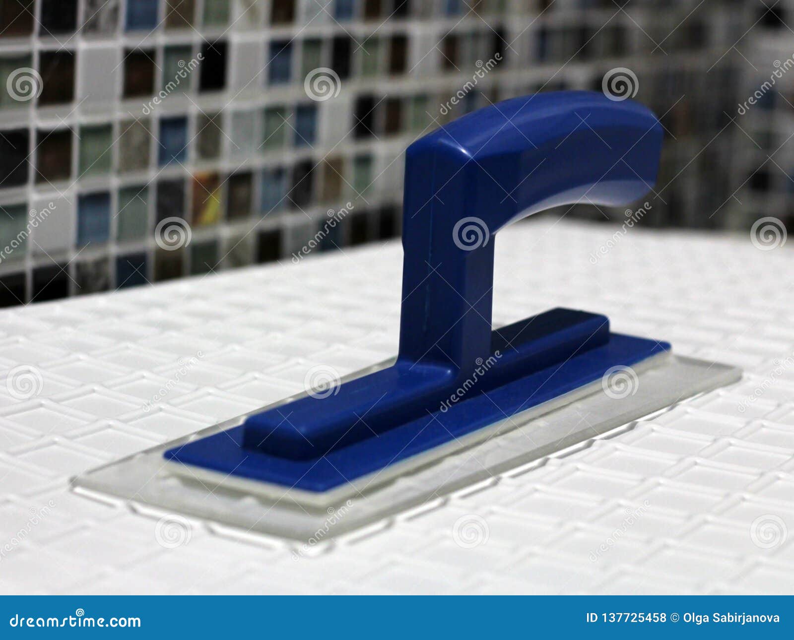 Plastic Spatula for Liquid Wallpaper or Plaster Stock Photo Image of