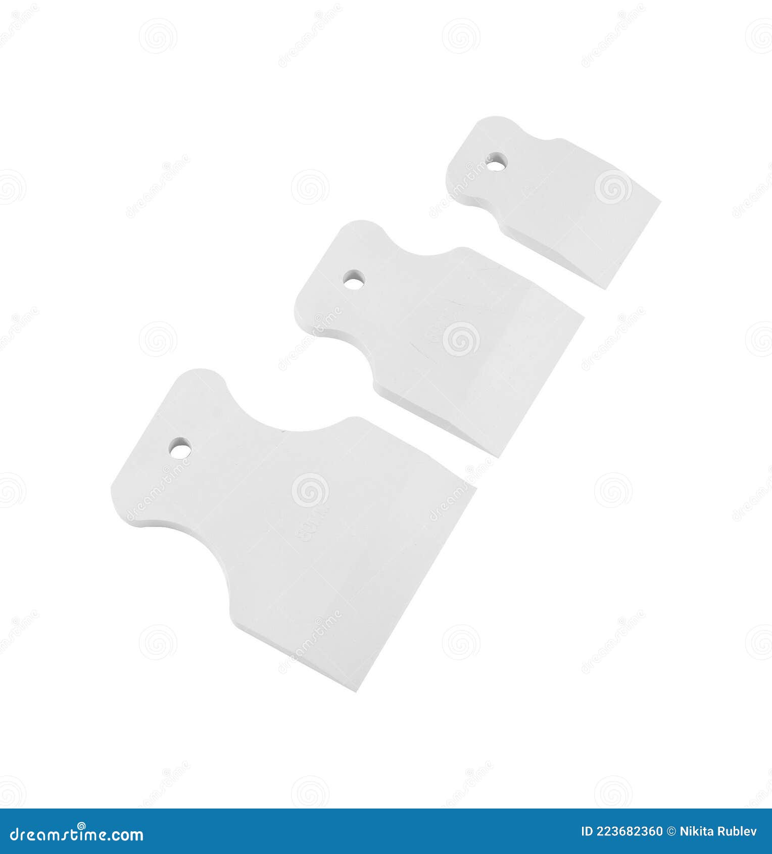 Plastic Spatula for Wallpaper. Spatula on White Background Stock Photo