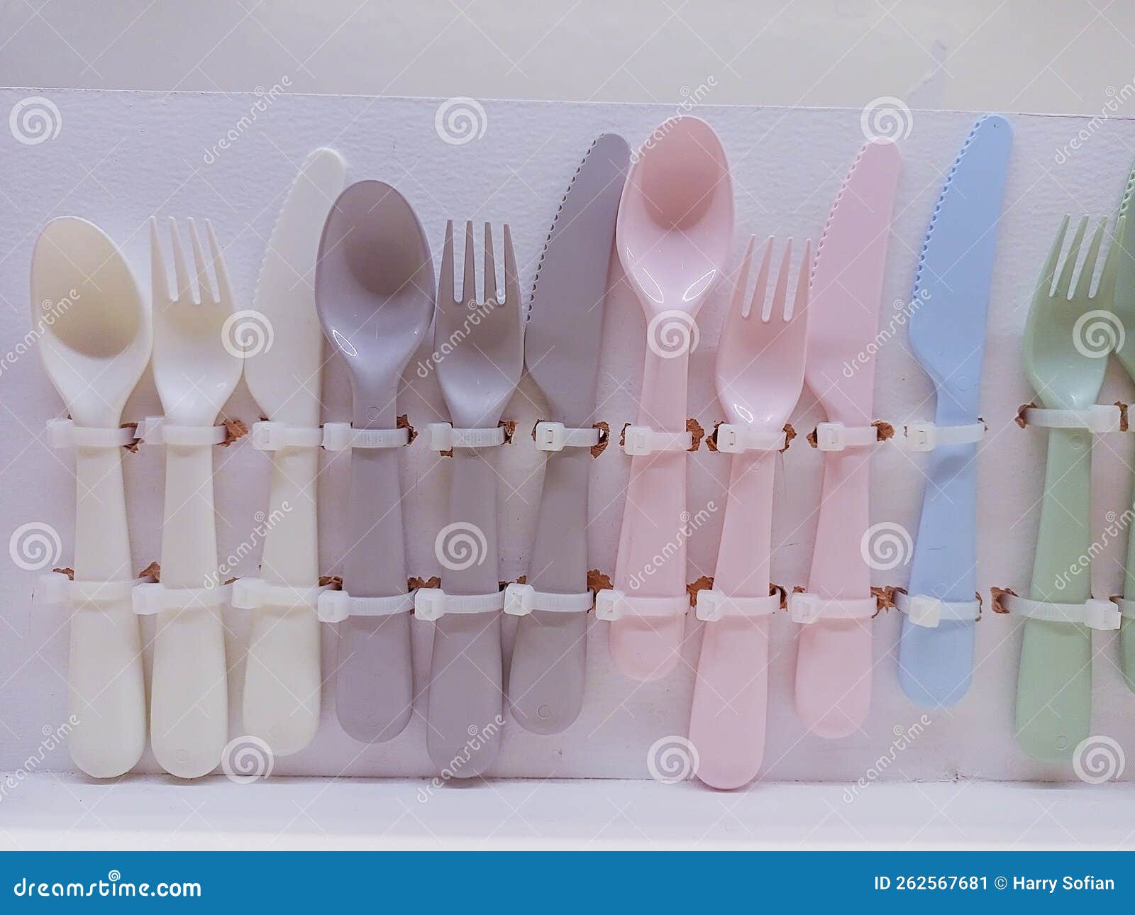 Plastic Spoons, Forks and Knife for Baby Stock Image Image of white