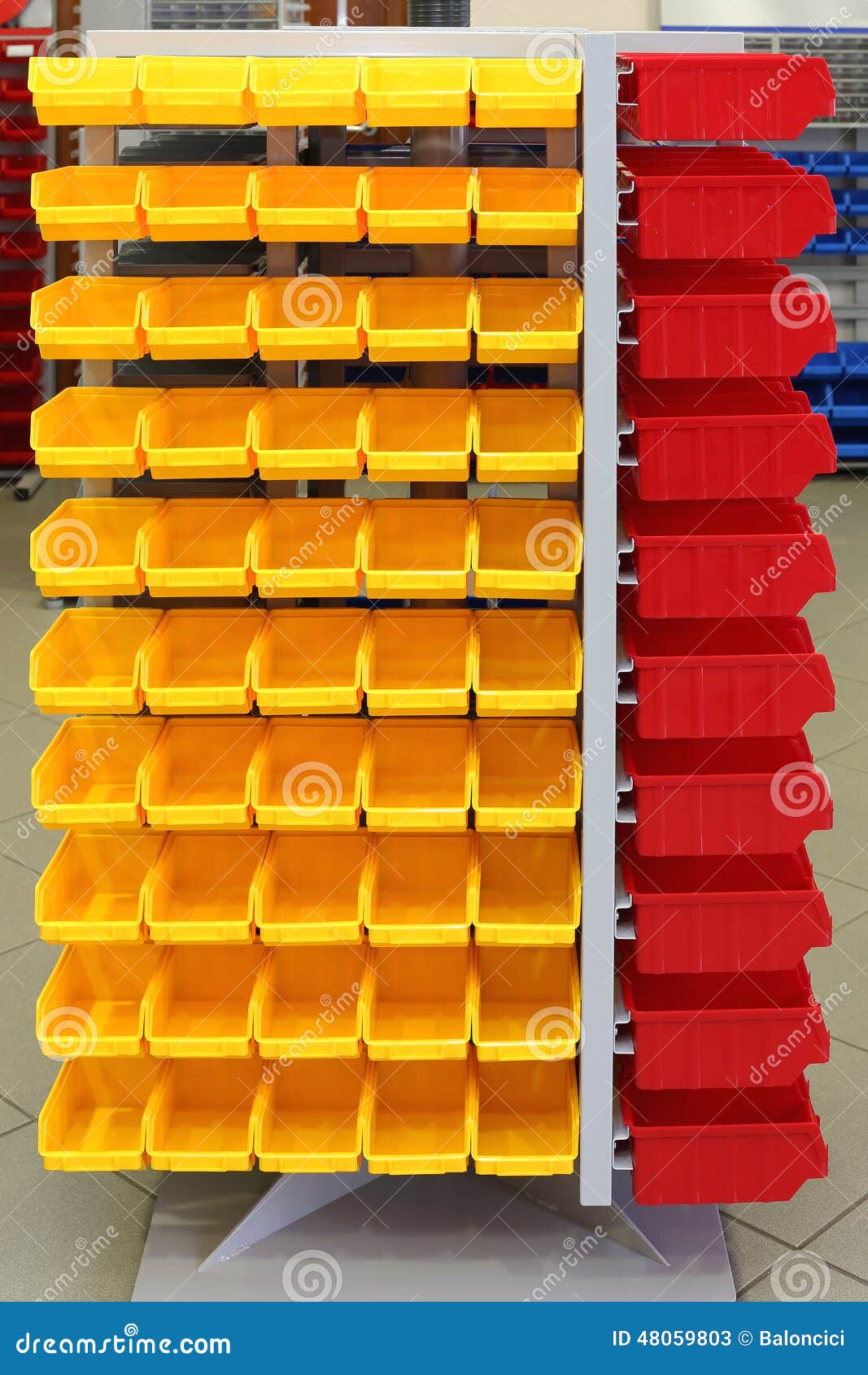 Plastic storage bins stock image. Image of compartment 48059803