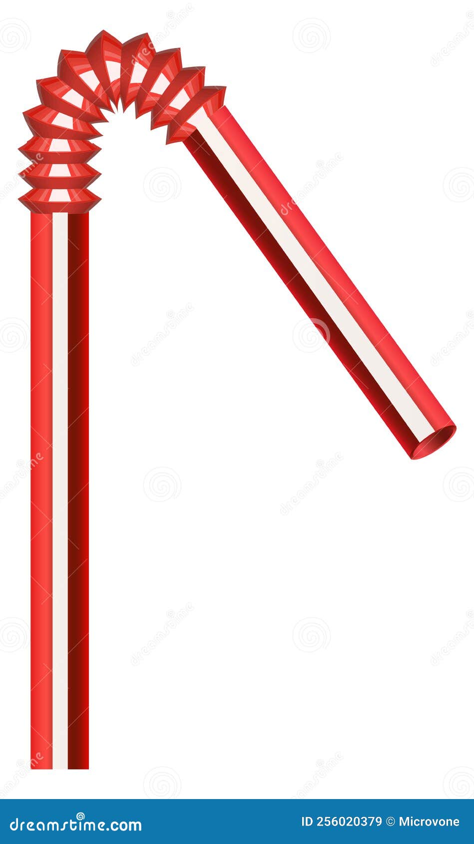 plastic straw. drink bendy red stripe tube