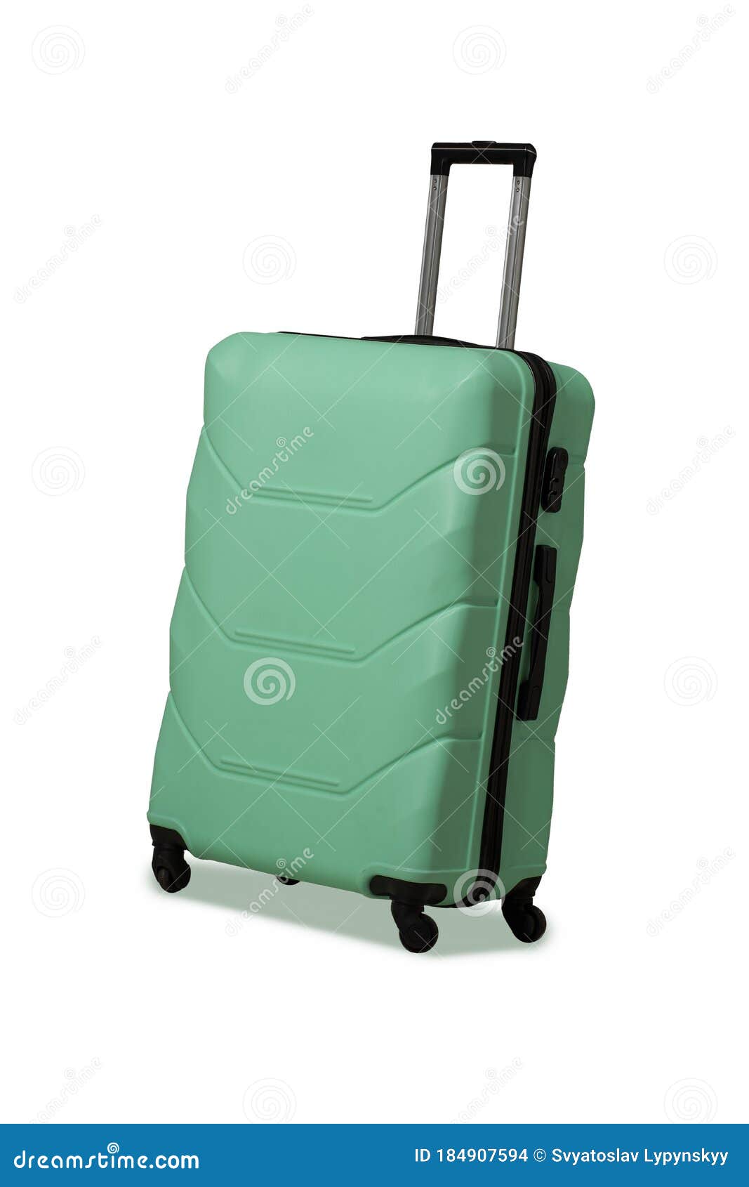 Plastic Suitcase with Wheels and Retractable Telescopic Handle. Light ...