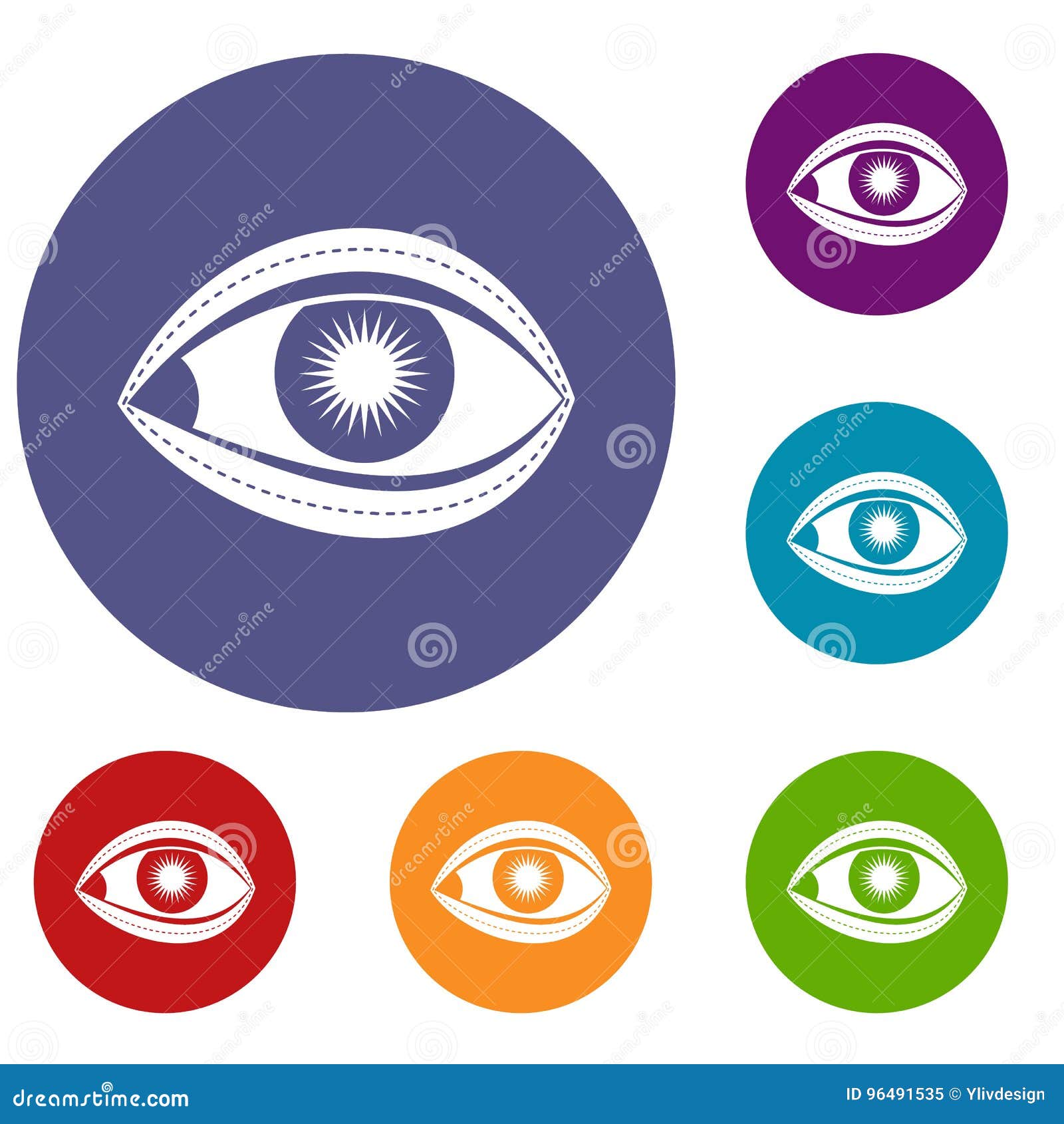 Plastic Surgery of Eye Icons Set Stock Vector - Illustration of beauty ...