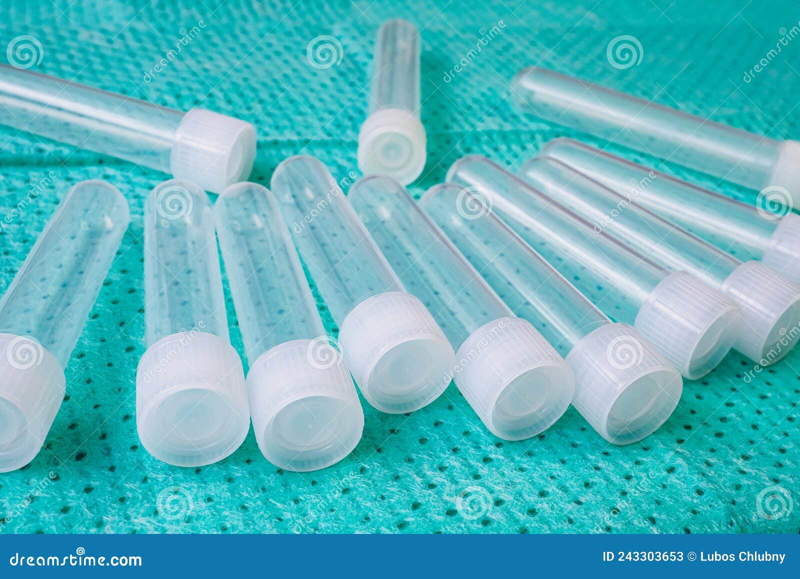 Plastic Test Tubes with Caps for the Collection of Samples. Sampling