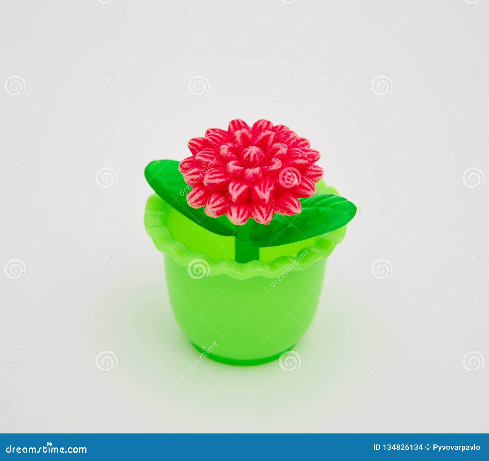 Plastic toy flowers stock photo. Image of flora, green 134826134