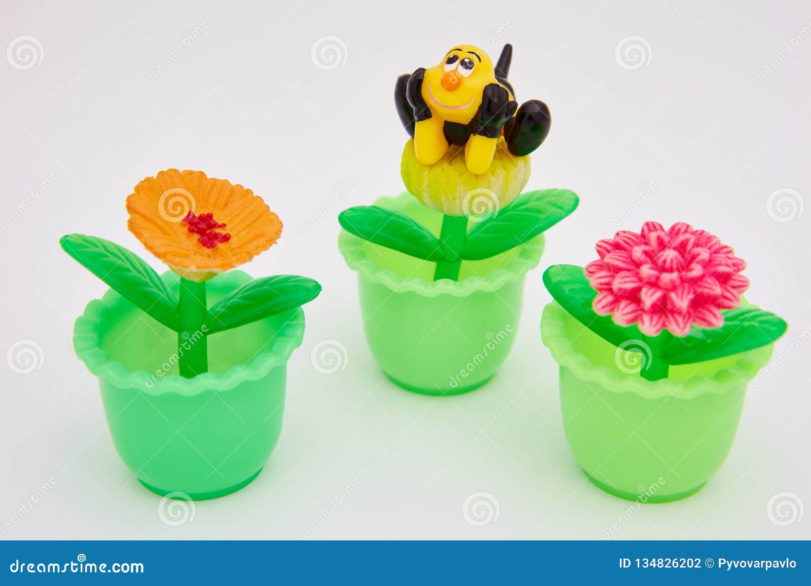 Plastic toy flowers stock photo. Image of beautiful 134826202