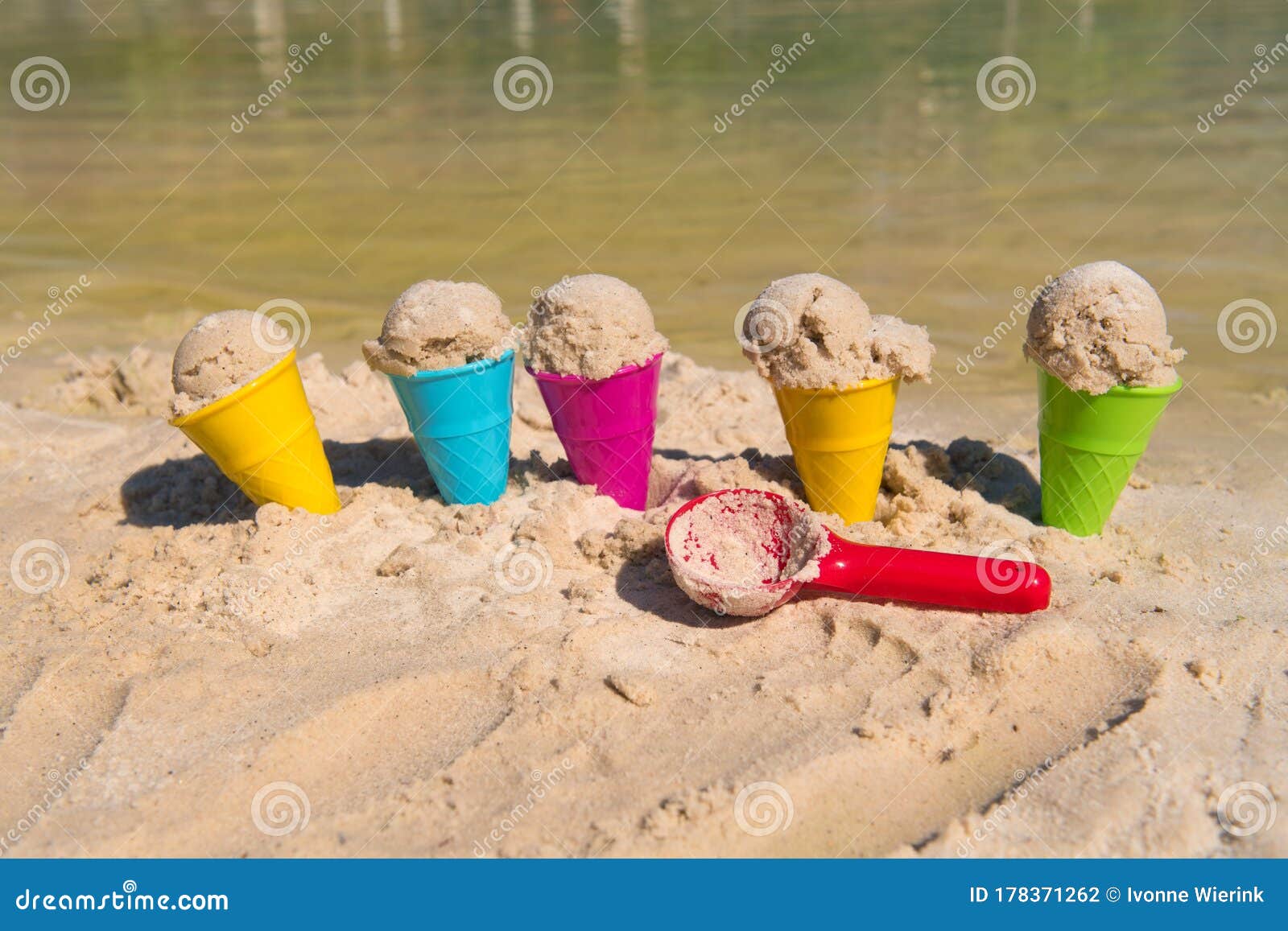 Plastic Toys for Ice Creams at the Beach Stock Photo Image of