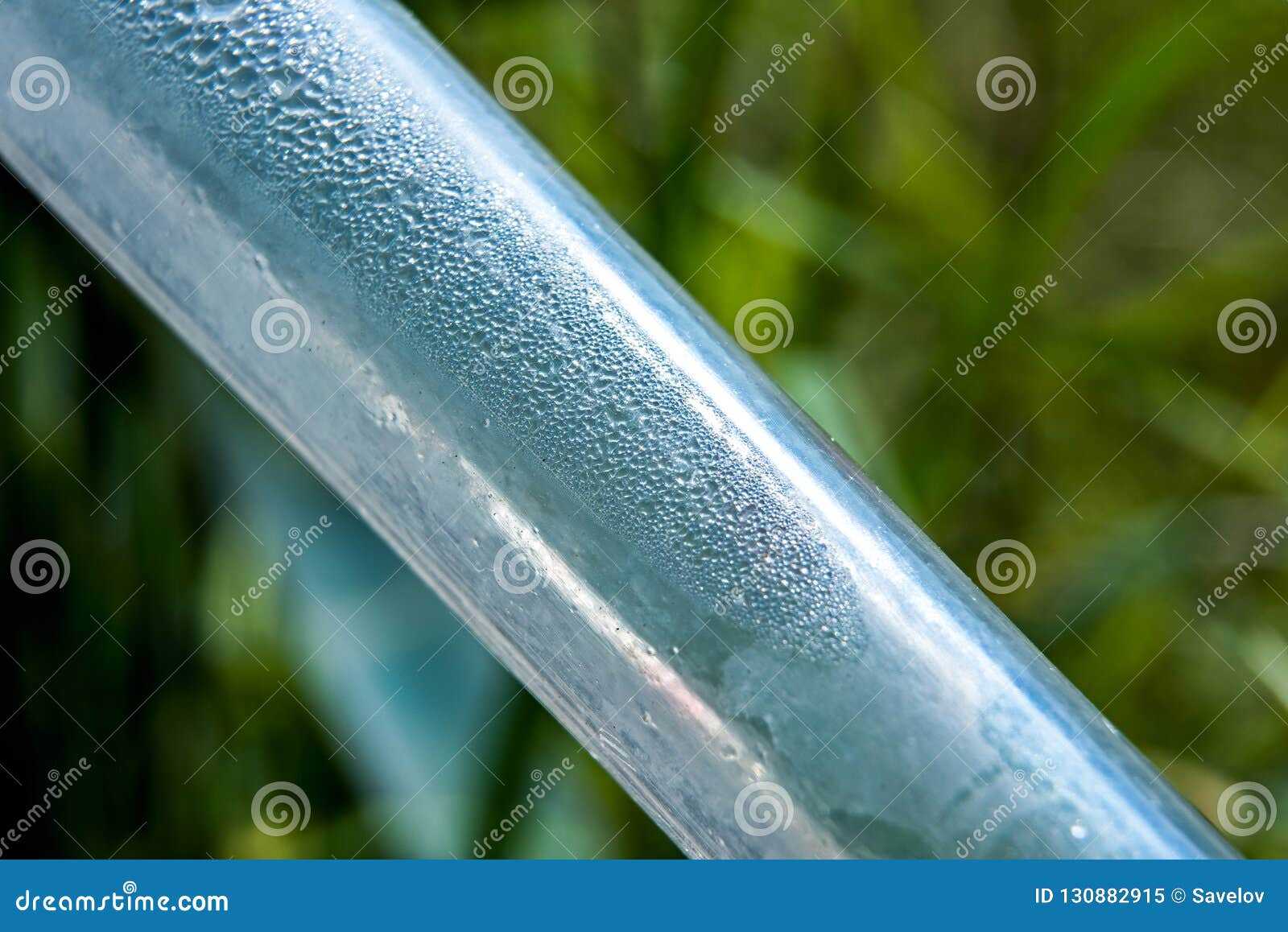 Plastic Transparent Tube with Drops is Macro Stock Image Image of
