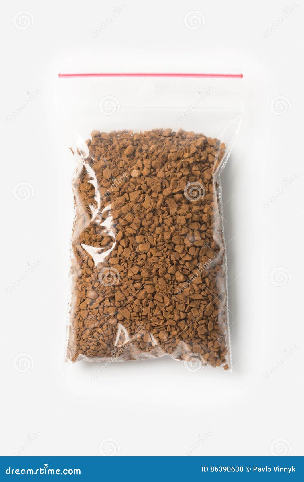 Download Plastic Transparent Zipper Bag With Full Granulated Instant Coffee Isolated On White, Vacuum ...