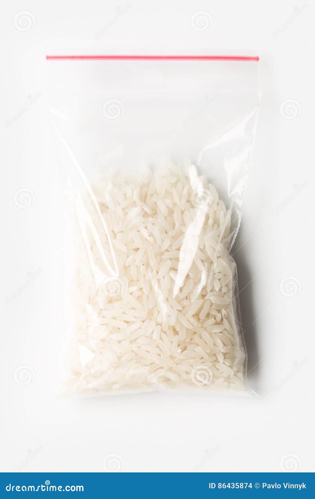 Download Plastic Transparent Zipper Bag With Half Uncooked White Basmati Rice Isolated On White, Vacuum ...