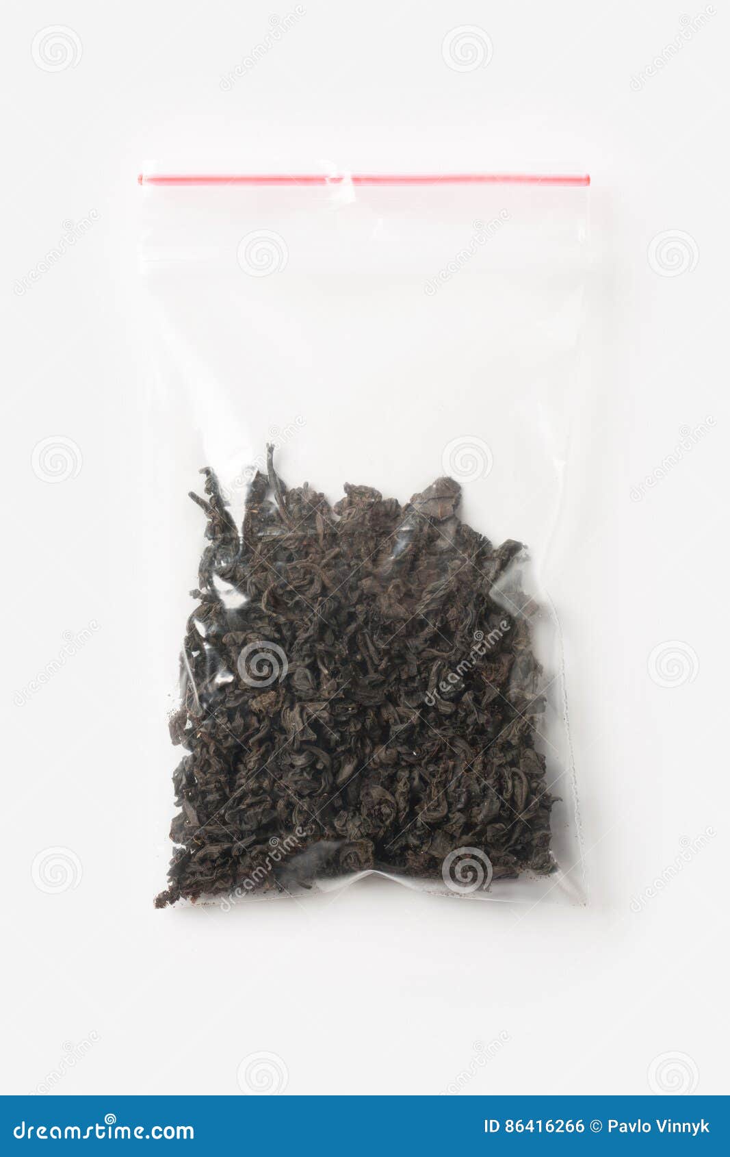 Download Plastic Transparent Zipper Bag With Halfblack Tea Isolated On White, Vacuum Package Mockup With ...