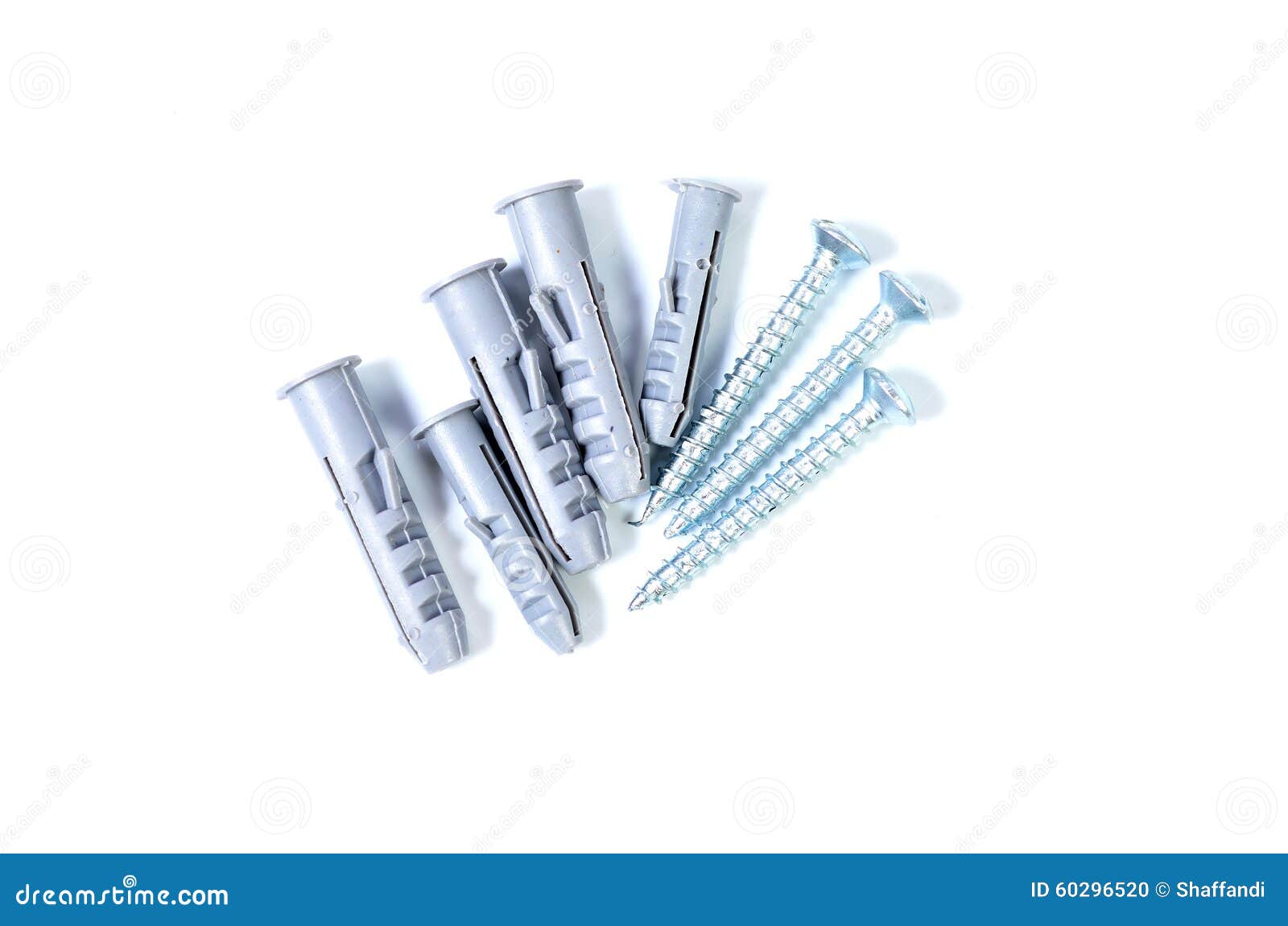 Plastic wall plugs with stock photo. Image of support 60296520
