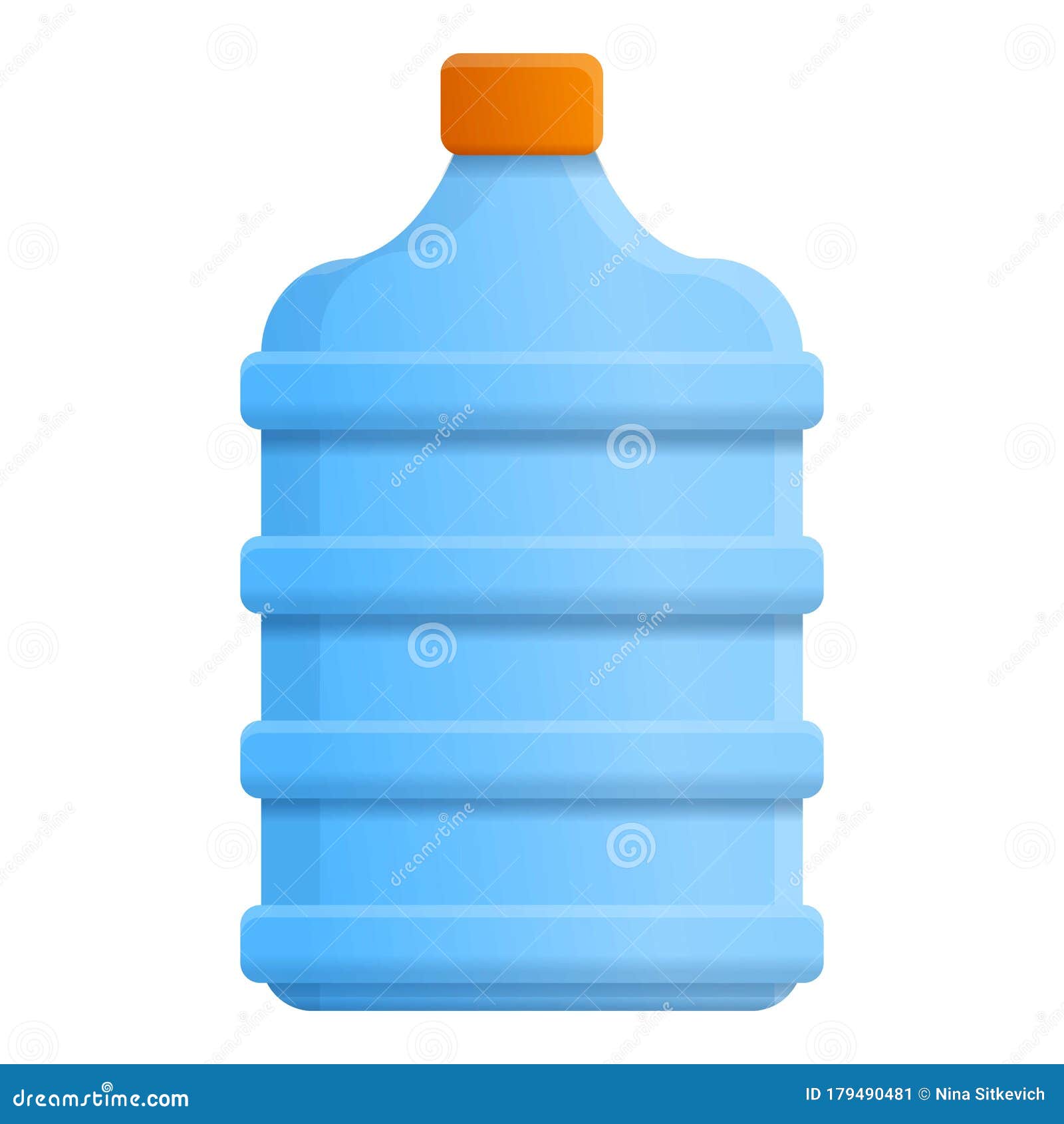 Plastic Water Bottle Icon, Cartoon Style Stock Vector Illustration of